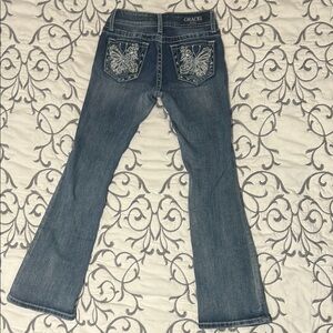 Grace Women's Denim Boot Cut Jeans with Embroidery